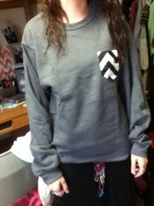 Danielle modelling one of our sweatshirts
