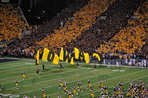 "IOWA" flags on Spirit Day