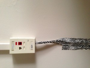 An attempt to tape down cable wires.