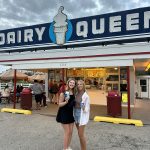 getting ice cream in front of Riverside Dairy Queen