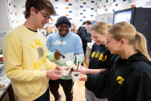 Four students with ice-cream.